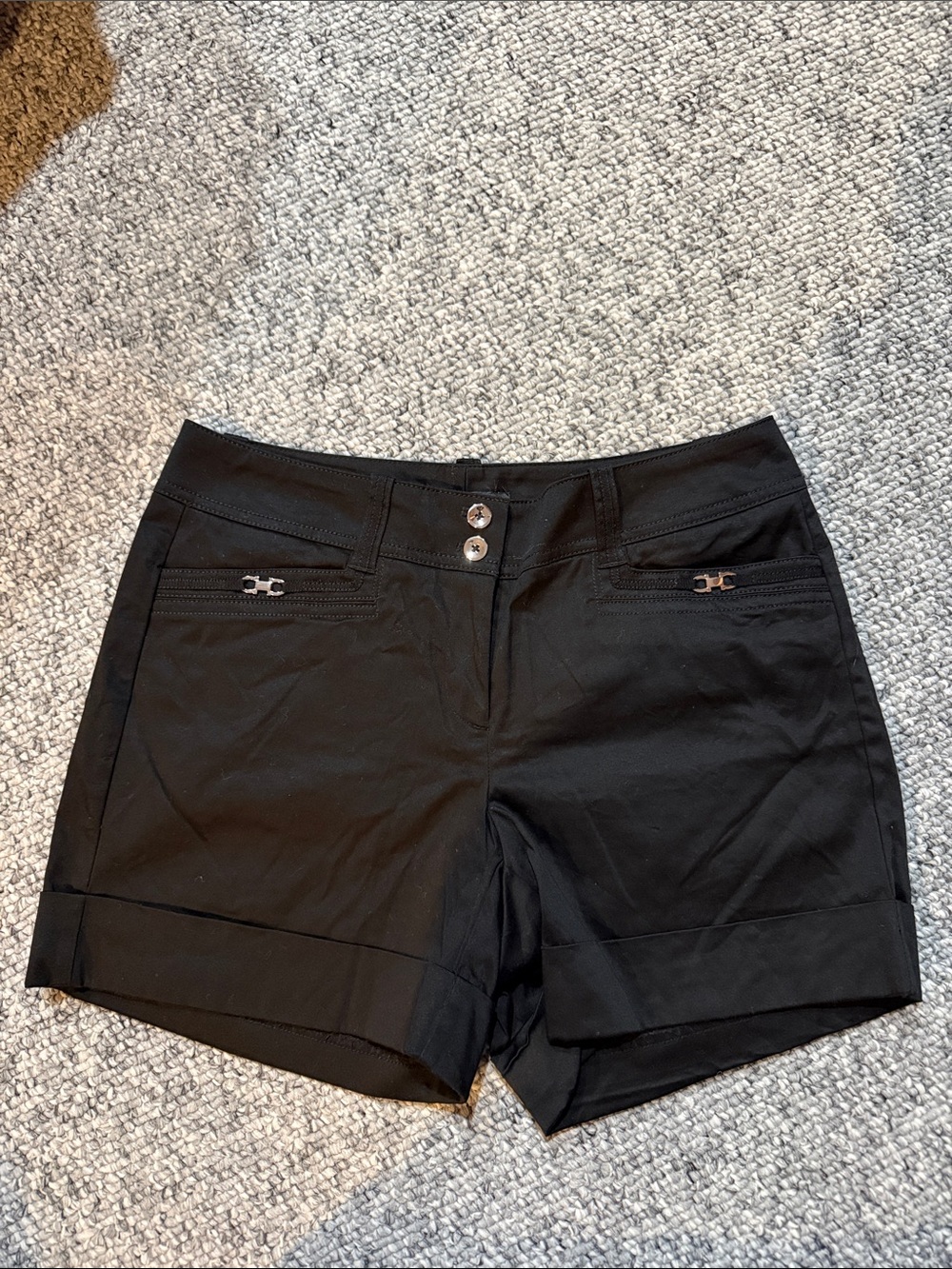 White House Black Market Black Women's Tailored Cuffed Shorts Like New